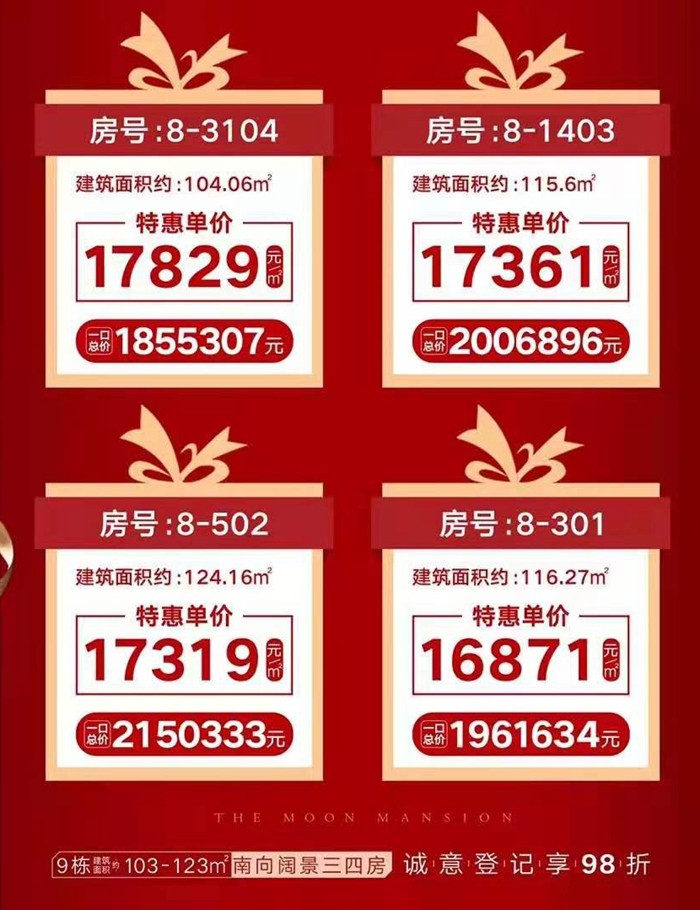 合景招商映月台：️月末钜惠4️套约104-124㎡房源，一口单价低至16871元/㎡