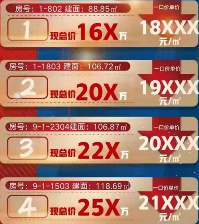 保利天珺：精选4套约88-118㎡三至四房，一口价单价低至18xxx元/㎡